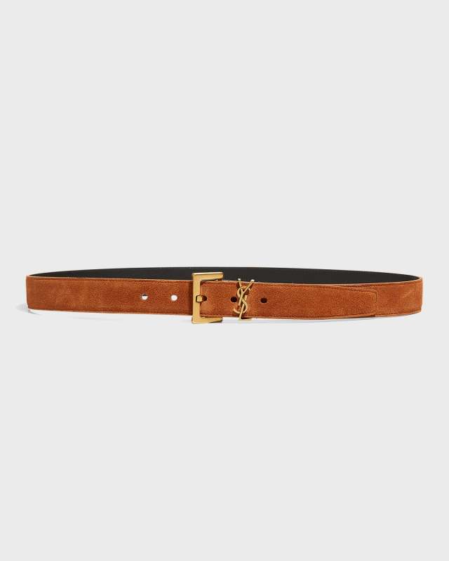 YSL Monogram Suede Belt